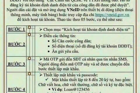 Hướng dẫn kích hoạt tài khoản định danh điện tử mức 2 tại nhà